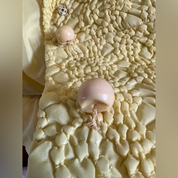 Vintage dress and coat set yellow spring textured puffer bright unique - Picture 6 of 8